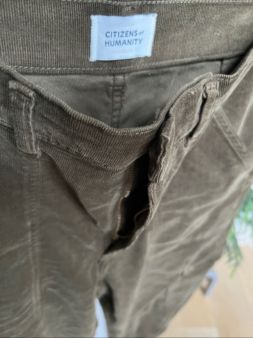 Citizens Of Humanity Size 28 ✨ Marcelle Corduroy Cargo Trousers- Dark Green - Picture 4 of 11